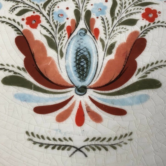 Set of 2 Johnson Brothers Berggren 8" Plates Folk Art Flowers Swedish Design - Picture 10 of 12